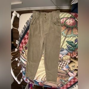 Corduroy High Waisted Pants Size M Khaki/Dark Tan color